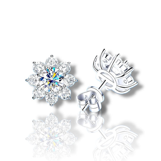 Moissanite Bloom Stud Earrings